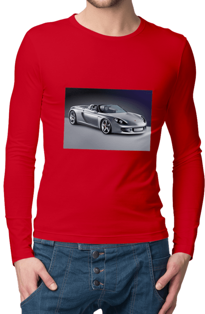 Чоловічий лонгслів з принтом "Авто.2". Авто, кольорове зображення, купе, спортивне авто, фото. 2070702
