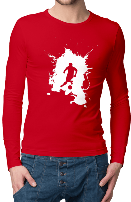 Men`s longsleeve with prints Football in the heart. Ball, championship, football, goal, sport, team, tournament, ukraine, victory. 2070702
