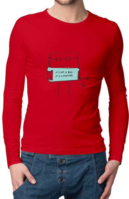 Чоловічий лонгслів з принтом "Це не баг це фіча". Angular, c, css, html, it, javascript, jquery, php, python, react, svelt, vue, айтишник, айті, гумор, код, кодувати, прогер, програміст, програмісти, ти ж, ти ж програміст, тиж програміст. 2070702