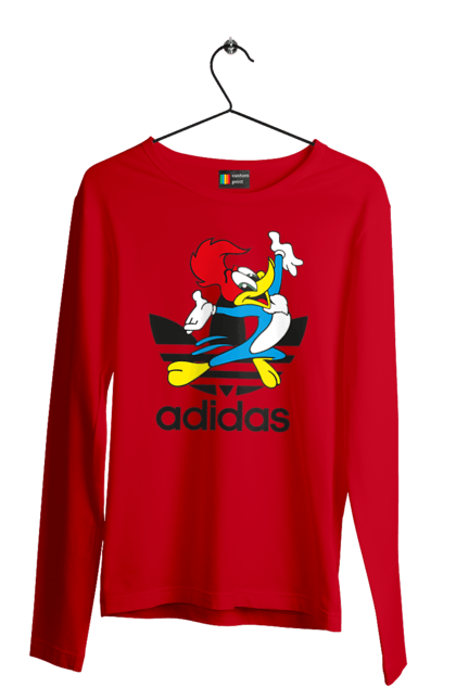 Чоловічій лонгслів з принтом "Adidas Вуді Вудпекер". Adidas, woody woodpecker, адідас, вуді, вуді вудпекер, дятел вуді, мультсеріал. 2070702