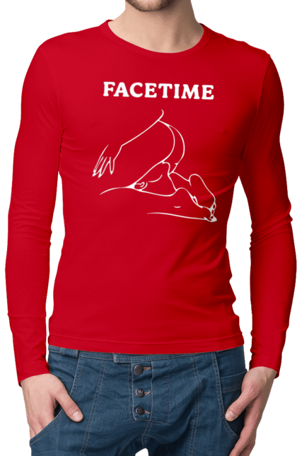 Чоловічий лонгслів з принтом "Фейстайм". Вульгарна, гумор, прикольна, смішна, фейстайм. 2070702