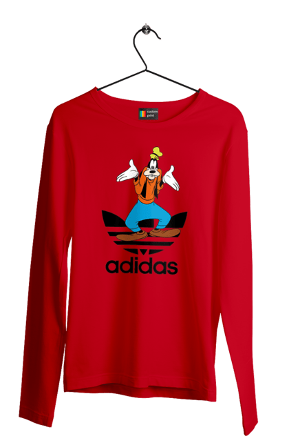 Чоловічій лонгслів з принтом "Adidas Гуфі". Adidas, goofy, адідас, гуфі, мультсеріал, мультфільм, пес, собака. 2070702