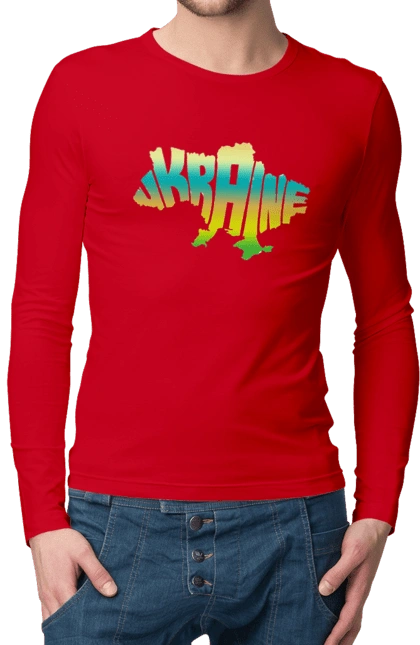 Ukraine silhouette colored