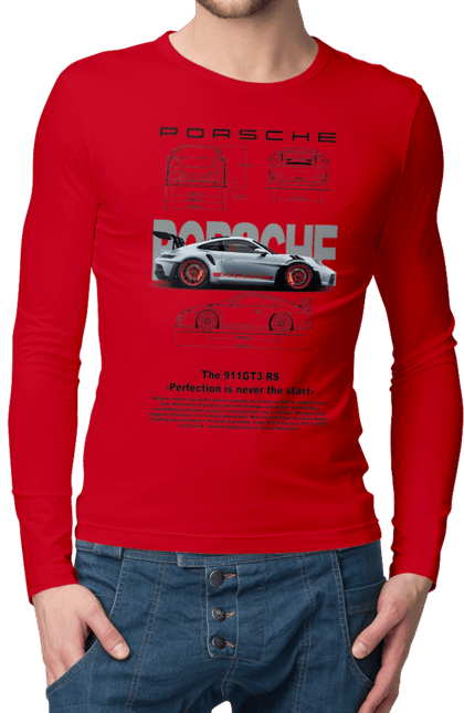 Men's longsleeve with prints Porsche 911 GT3 RS. Auto, automobile, car, porsche, porsche 911, sport, sports car. 2070702