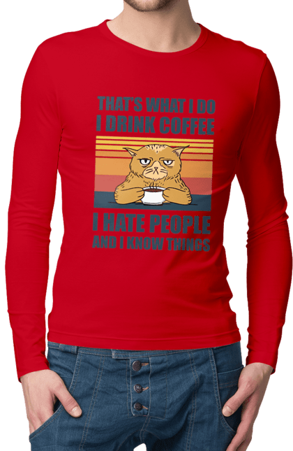 Чоловічий лонгслів з принтом "Невдоволений кіт". Angular, c, css, html, it, javascript, jquery, php, python, react, svelt, vue, айтишник, айті, гумор, код, кодувати, прогер, програміст, програмісти, ти ж, ти ж програміст, тиж програміст. 2070702