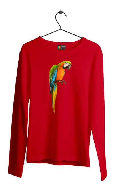 Чоловічий лонгслів з принтом "Просто Папуга". Папуга, пташка. 2070702