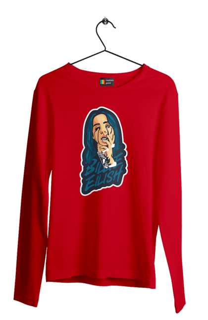 Чоловічий лонгслів з принтом "Billie Eilish". Активістка, біллі айліш, мизукант, права, співачка, тварини. 2070702