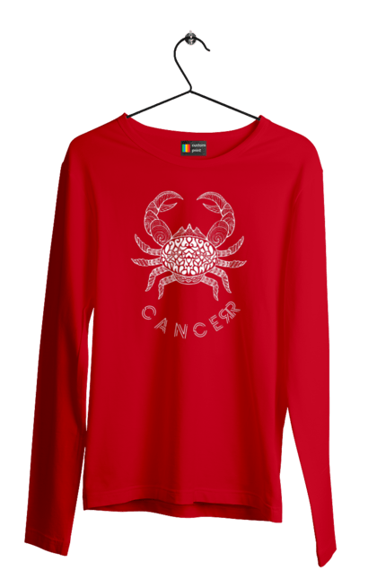 Men`s longsleeve with prints Zodiac Cancer. Cancer, constellation, horoscope, sign, zodiac, zodiac sign. 2070702