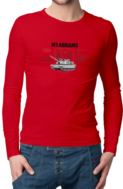 Men`s longsleeve with prints M1 Abrams. Abrams, industrious, m1 abrams, tank, weapon. 2070702