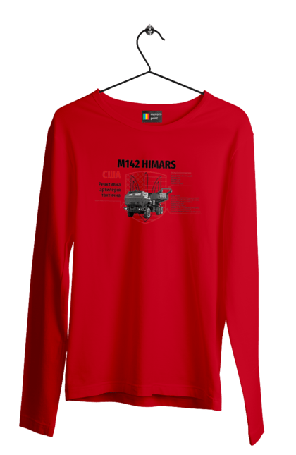 Men`s longsleeve with prints M142 HIMARS. Himars, industrious, m142 himars, weapon. 2070702