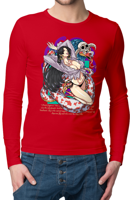 Men's longsleeve with prints One Piece Boa Hancock. Anime, boa hancock, manga, one piece, pirate empress, straw hat pirates. 2070702