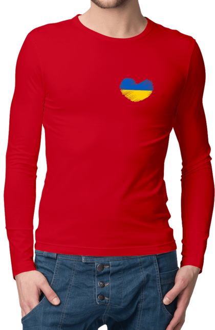 Men`s longsleeve with prints Ukraine in the heart. Arrestovich, by, chernobaevka, ghost of kiev, glory to ukraine, go fuck yourself, green, heroes, horde, orcs, peace, ptn pnh, putin huilo, russian warship, ssu, ukraine, war. 2070702