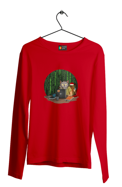 Чоловічий лонгслів з принтом "Кіт програміст". Angular, c, css, html, it, javascript, jquery, php, python, react, svelt, vue, айтишник, айті, гумор, код, кодувати, прогер, програміст, програмісти, ти ж, ти ж програміст, тиж програміст. 2070702