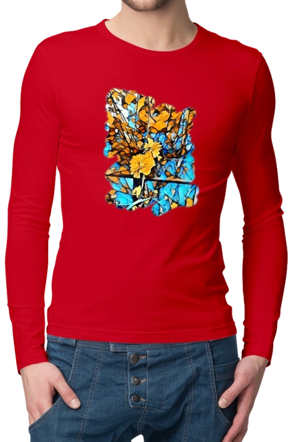 Yellow flowers on a blue background