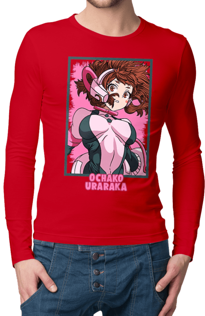 Чоловічій лонгслів з принтом "Моя академія героїв Урарака". My hero academia, ochako, uraraka, uraraka ochako, академія юей, аніме, манга, моя геройська академія, очако урарака, урарака. 2070702