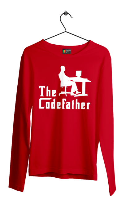 Чоловічий лонгслів з принтом "Батько коду". Айті, айтішник, батько коду, для айтішника, для програміста, подарунок айтішнику, подарунок програмісту, програміст, розробник. 2070702