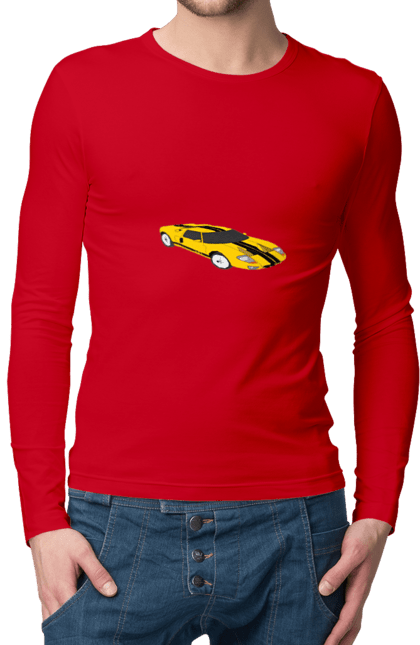 Чоловічий лонгслів з принтом "Авто". Авто, гонки, дом, скорость, спорткар. 2070702