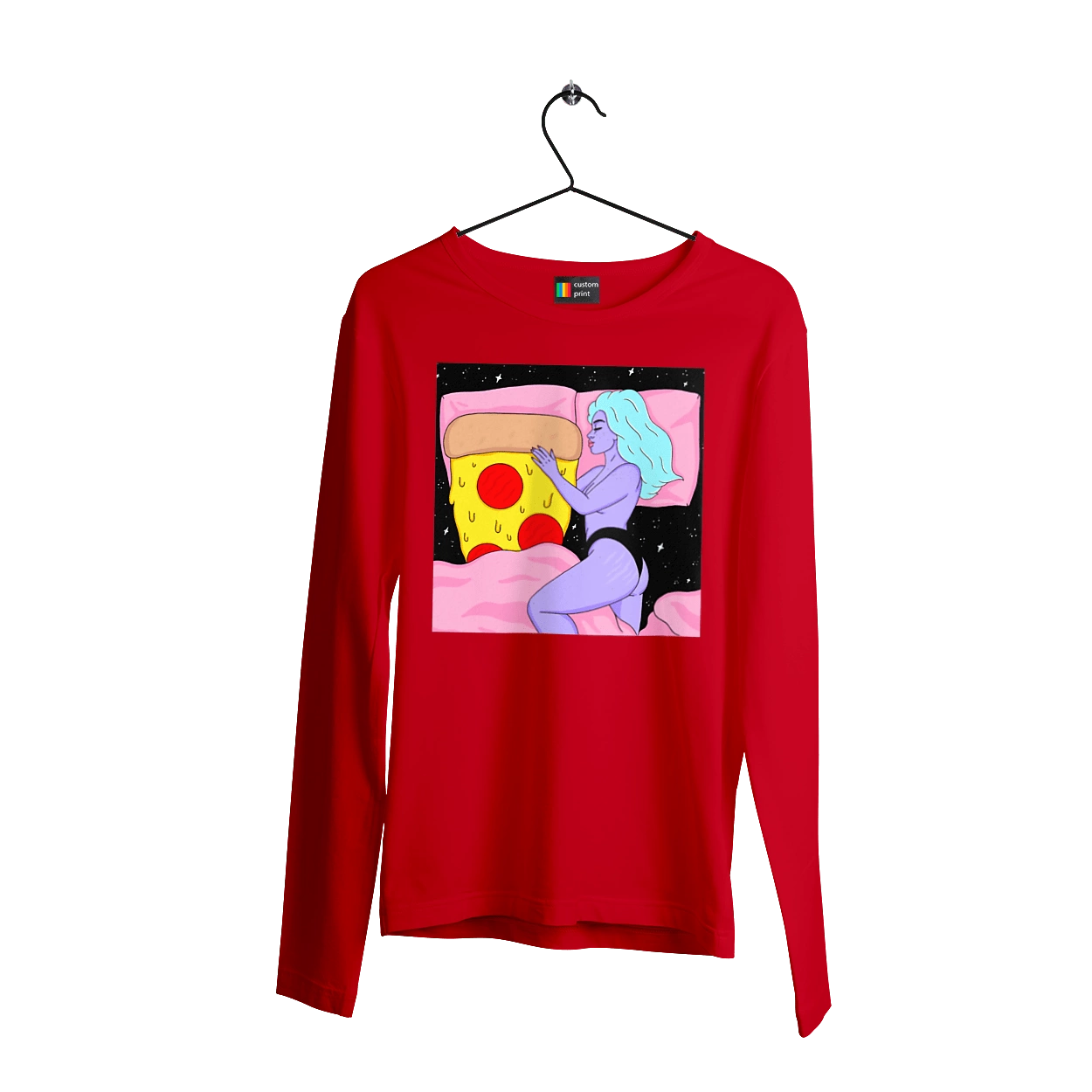 Purple Girl And Pizza