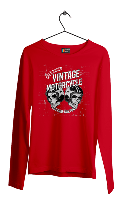 Men`s longsleeve with prints moto cargo. Helmet, moto, skull, vintage. 2070702