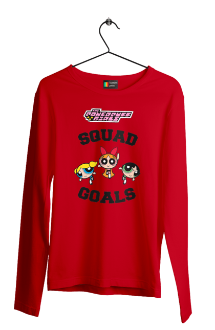 Men's longsleeve with prints Powerpuff Girls. Animated series, blossom, bubbles, buttercup, cartoon network, cool girls, heart, powerpuff girls. 2070702