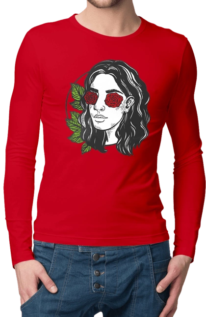 Девушка С Розами На Глазах