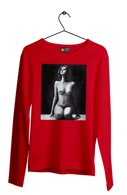 Чоловічий лонгслів з принтом "Краса тіла". Вигини жіночого тіла, грація тіла, груди, жіноче тіло, жіночі груди, краса тіла. 2070702