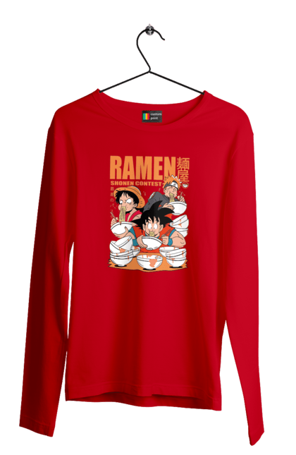 Men's longsleeve with prints Ramen. Anime, characters, food, goku, luffy, manga, naruto, ramen. 2070702