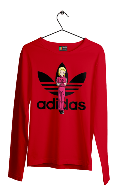 Чоловічій лонгслів з принтом "Adidas Андроїд 18". Adidas, android 18, dragon ball, адідас, андроїд 18, аніме, вбивця, кіборг, манга, перли дракона. 2070702