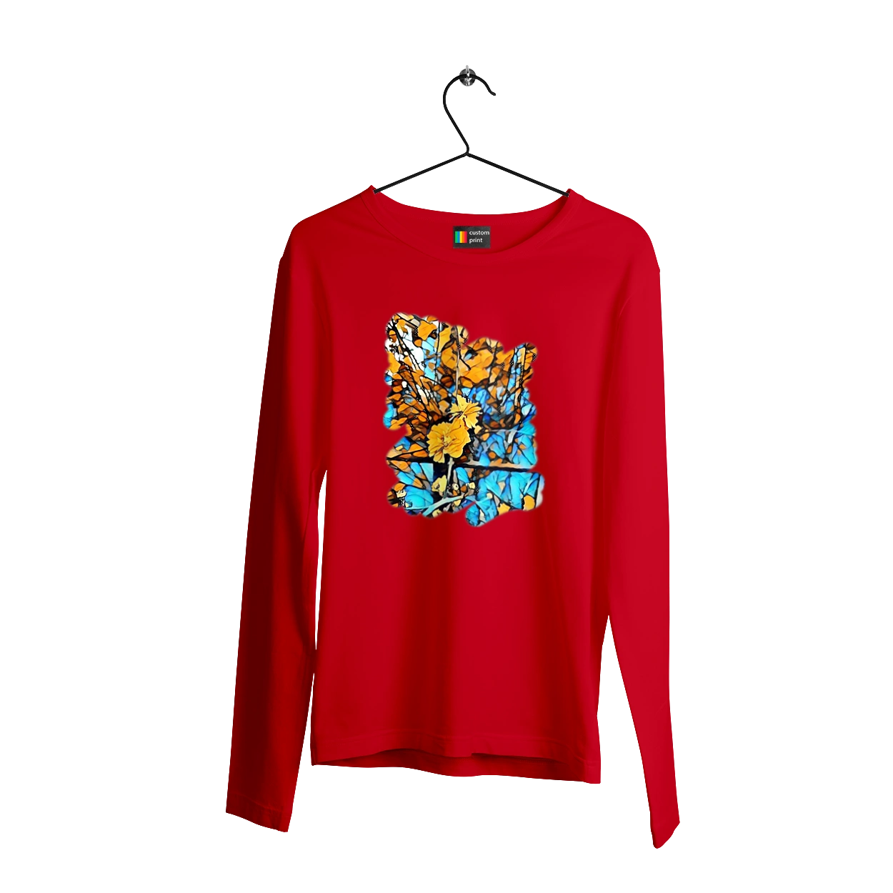 Yellow flowers on a blue background