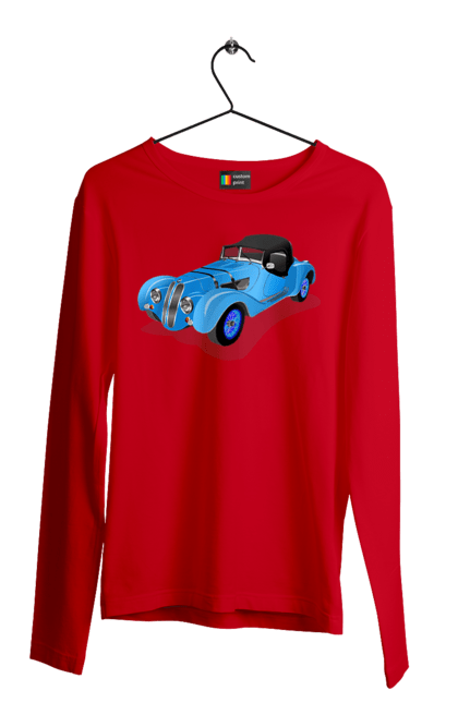 Чоловічий лонгслів з принтом "Автомобіль". Авто, автомобиль, класика, старовинна машина, старовинний. 2070702