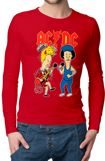 Men's longsleeve with prints AC/DC. Ac dc, acd, blues rock, group, hard rock, music, rock n roll. 2070702