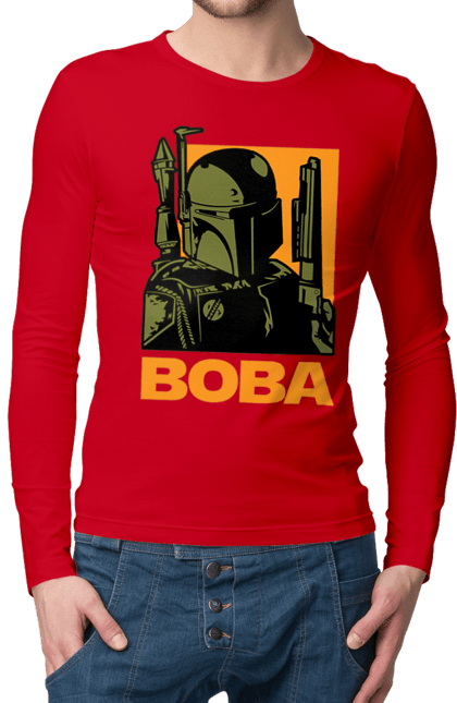 Чоловічій лонгслів з принтом "Боба Фетт". Boba fett, боба фетт, зоряні війни, клон, мисливець за головами. 2070702