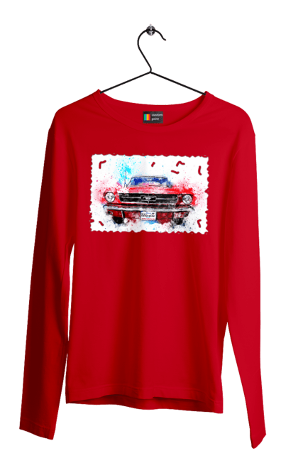 Чоловічий лонгслів з принтом "Автомобіль мустанг". Автомобіль мустанг, донати, допомога, дорога, колесо, конь, машина, мустанг, пейпел, україна. 2070702