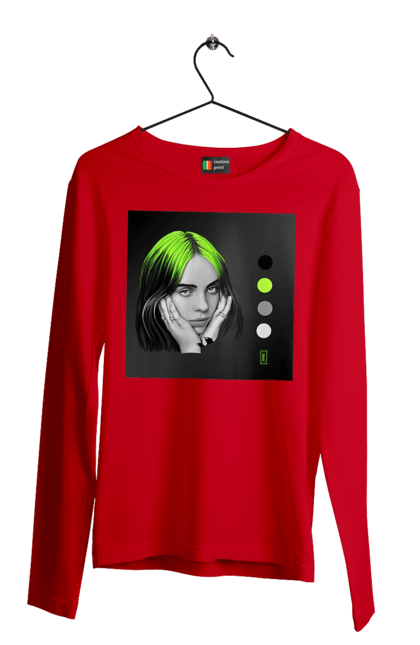 Чоловічий лонгслів з принтом "Біллі Ейліш". Біллі, біллі ейліш, ейліш. 2070702