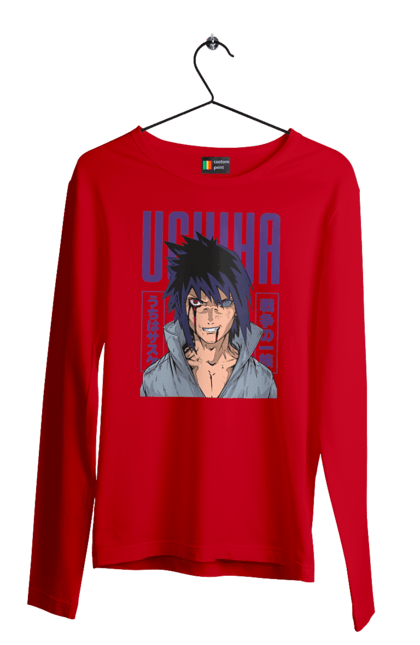 Чоловічій лонгслів з принтом "Наруто Саске Учіха". Naruto, sasuke, sasuke uchiha, аніме, команда 7, команда номер 7, манга, наруто, саске, саске учіха. 2070702