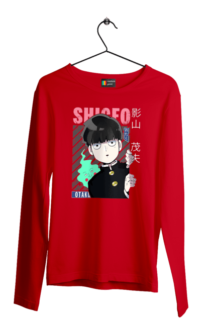 Men's longsleeve with prints Mob Psycho 100. Anime, manga, mob, mob psycho 100, shigeo kageyama. 2070702