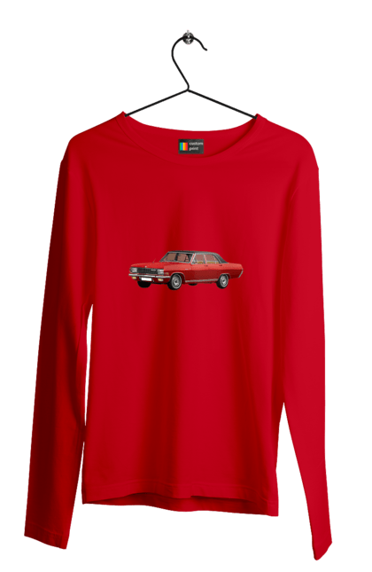 Чоловічий лонгслів з принтом "Авто.3". Авто, професійне фото, старе авто, фото, червона гамма барв. 2070702