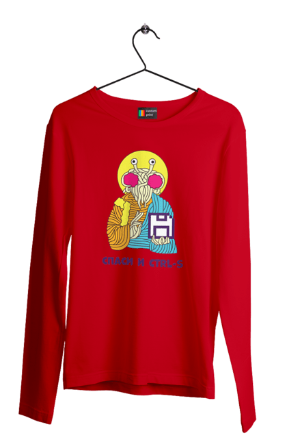 Men`s longsleeve with prints Save and ctrl+s. Cake, fuck that ctrl+s, hilarious, humor, it, joke, joy, laugh, lol, meme, programmer, save and ctrl+s. 2070702