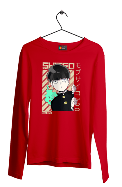 Чоловічій лонгслів з принтом "Mob Psycho 100". Anime, manga, mob psycho 100, shigeo kageyama, аніме, манга, моб, моб-вар ят 100, сігео кагеяма, шіґео каґеяма. 2070702