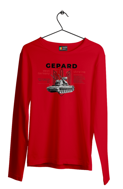 Чоловічий лонгслів з принтом "Gepard". F16, gepard, nasams, stinger, zuzana, гаубиця, два герби, залужний, сюзанна. 2070702