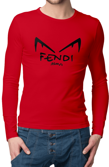 Мужской лонгслив с принтом Fendi. Fendi, lvmh, бренд, дом моды, италия, люкс, мода, одежда, сумка, фенди. 2070702