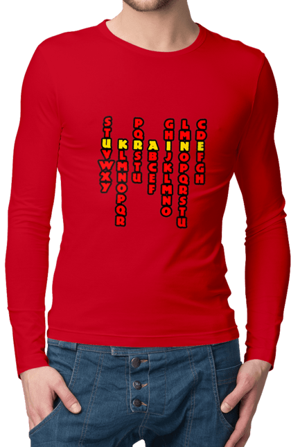 Men`s longsleeve with prints Ukraine. Alphabet, author`s print, inscription, latin, letters, text, ukraine. 2070702