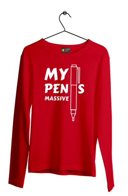 Men`s longsleeve with prints My pens massive. Cool, funny, humor, joke, meme, my pens massive. 2070702