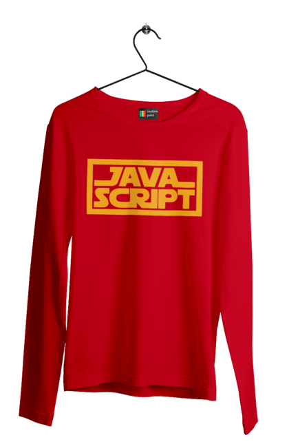 Чоловічий лонгслів з принтом "Джава скрипт". Айті, айтішник, джава скрипт, для айтішника, для програміста, подарунок айтішнику, подарунок програмісту, програміст, розробник, ява скрипт. 2070702