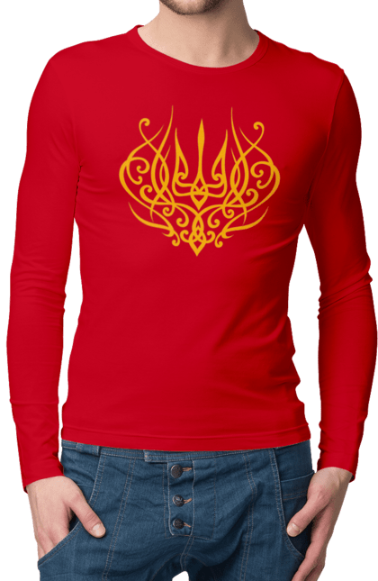 Мужской лонгслив с принтом Герб Украины. Герб, герб україни, доброго вечора, зсу, патріотична, прапор, с украинской символикой. 2070702