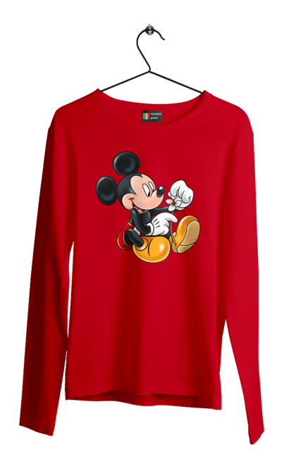 Чоловічій лонгслів з принтом "Міккі Маус". Mickey mouse, дісней, міккі, міккі маус, мультфільм. 2070702