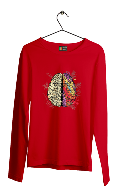 Чоловічий лонгслів з принтом "Творчість та логіка". Бінарний, біткоїн, біткойн, валюта, гроші, крипто, наука, програміст, программист, творчество, техно, хакер, художник, цветной. 2070702