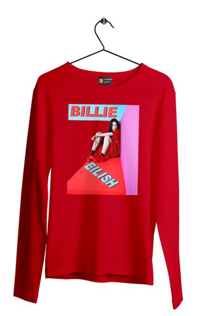 Чоловічий лонгслів з принтом "Біллі Айліш". Біллі айліш, логотип біллі айліш, принт біллі айліш, співачка біллі айліш. 2070702