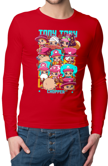 Men's longsleeve with prints One Piece Tony Tony Chopper. Adventures, anime, fantasy, light novel, manga, one piece, tony tony chopper, tv series. 2070702