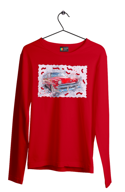 Чоловічий лонгслів з принтом "Автомобільний газ". Gaz, автомобиль, автомобільний газ, дорога, колесо, перемога. 2070702